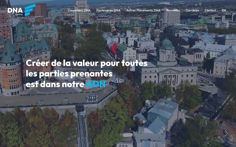 Site web DNA Capital realise par La France Digitale